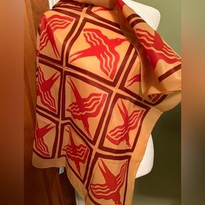 RARE AND UNIQUE NWOT Lot of 2 Japan made square bird scarves by Stella O…